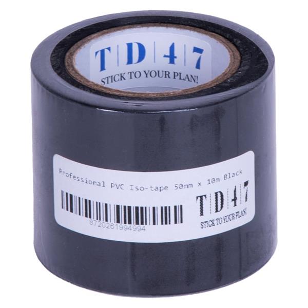 Grote foto td47 professional pvc isolatietape 50mm x 10m zwart doe het zelf en verbouw materialen en producten