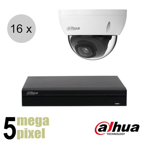 Grote foto dahua 5mp ip camerasysteem 30m nachtzicht 16 dome camera ips165d1 audio tv en foto professionele video apparatuur