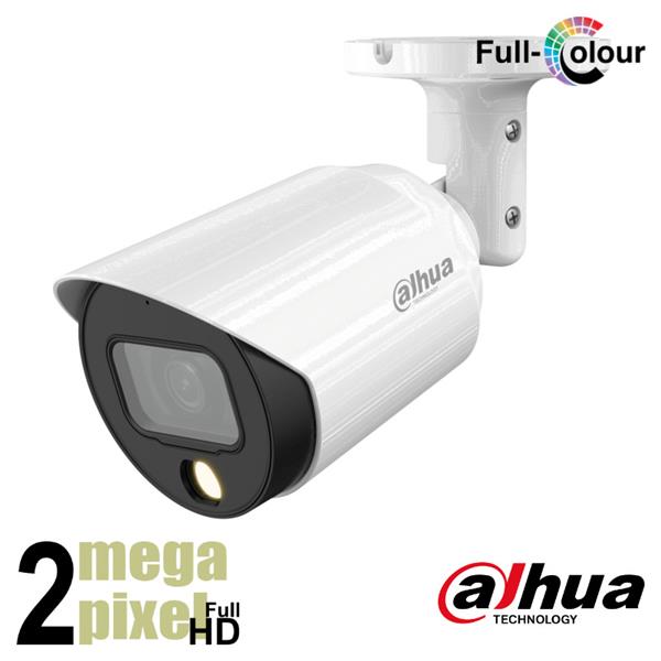 Grote foto dahua full color bullet camera full hd 20m wit licht hfw1239tp a led audio tv en foto professionele video apparatuur