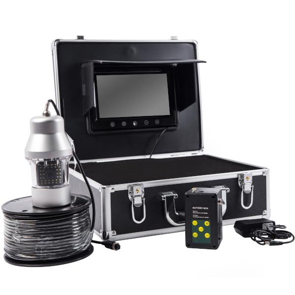 Grote foto onderwater camera in koffer met opname 360 graden 1000tvl 50 meter kabel uwc08b audio tv en foto professionele video apparatuur