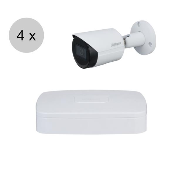 Grote foto dahua full hd ip cameraset wizsense 4 bullet camera starlight audio 2.8mm 30m ips42d audio tv en foto professionele video apparatuur