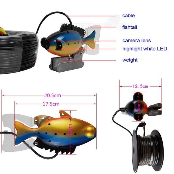 Grote foto onderwater vis camera 1000tvl 20 meter kabel uwc801c1 audio tv en foto professionele video apparatuur