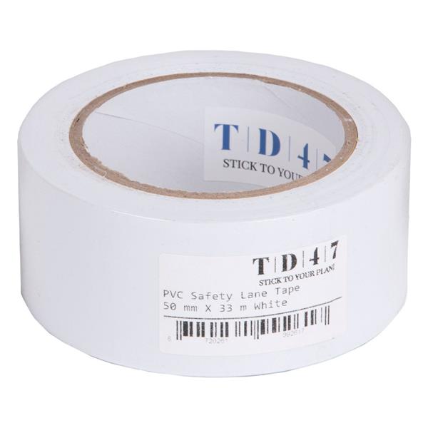 Grote foto td47 pvc safety markeringstape 50mm x 33m wit doe het zelf en verbouw materialen en producten
