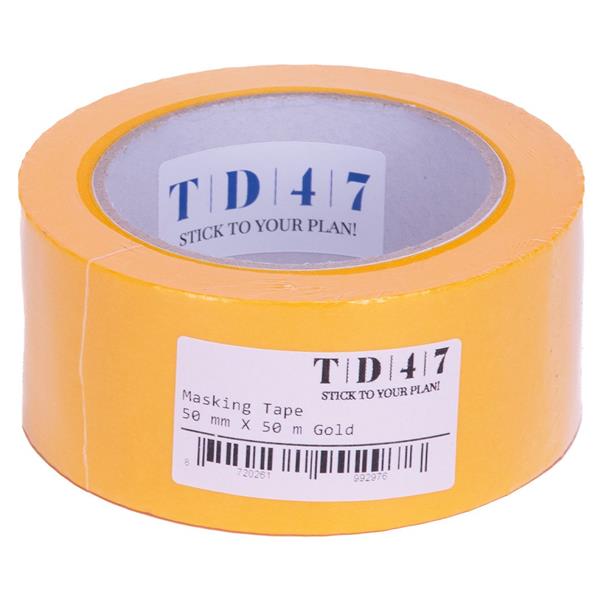 Grote foto td47 masking tape gold 50mm x 50m doe het zelf en verbouw materialen en producten