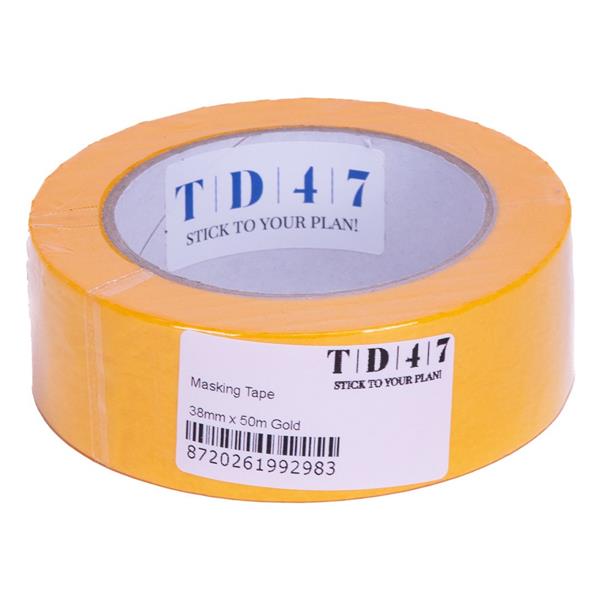 Grote foto td47 masking tape gold 38mm x 50m doe het zelf en verbouw materialen en producten