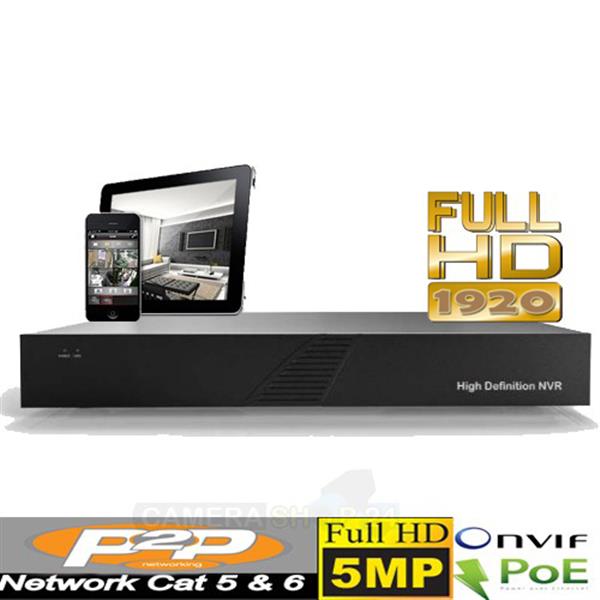 Grote foto ip nvr 9ch 5mp poe onvif. hdnv86q audio tv en foto professionele video apparatuur