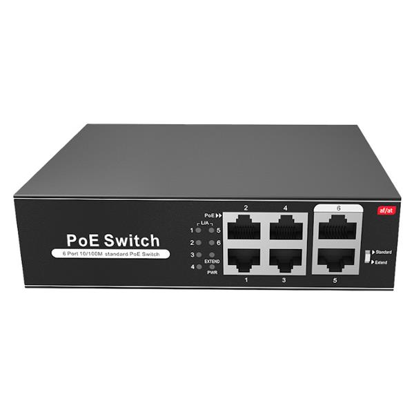Grote foto poe switch 4 poorten 2 uplink 65w tot 100mbps sw0604poe 65 e computers en software netwerkkaarten routers en switches