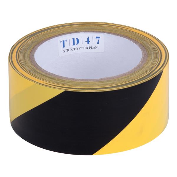 Grote foto td47 pvc safety markeringstape 50mm x 33m zwart geel doe het zelf en verbouw materialen en producten