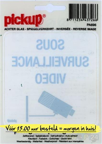 Grote foto pickup vinyl sticker gespiegeld franstalig 10x10cm sk20 audio tv en foto professionele video apparatuur