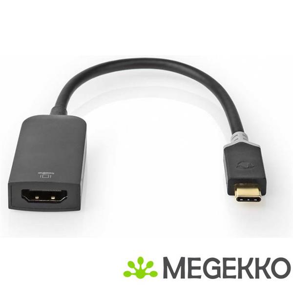 Grote foto nedis usb c adapterkabel type c male hdmi output 0 2 m antraciet computers en software overige computers en software