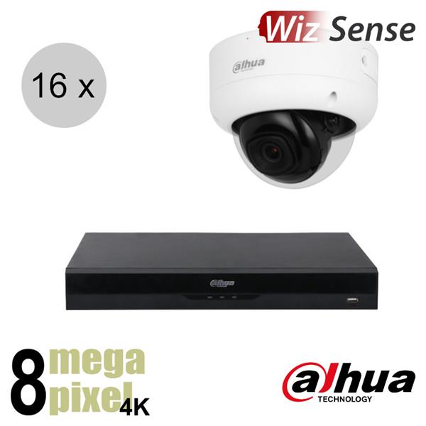 Grote foto dahua 4k ip cameraset wizsense 16 dome camera starlight audio 2.8mm 30m ips168dd1 audio tv en foto videobewakingsapparatuur