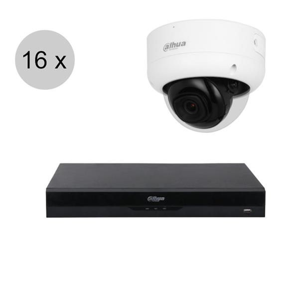 Grote foto dahua 4k ip cameraset wizsense 16 dome camera starlight audio 2.8mm 30m ips168dd1 audio tv en foto videobewakingsapparatuur