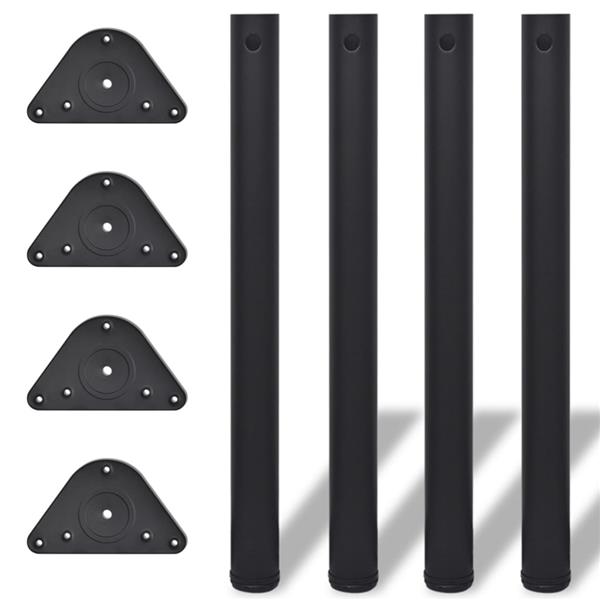 Grote foto vidaxl tafelpoten in hoogte verstelbaar zwart 710 mm 4 st huis en inrichting eettafels