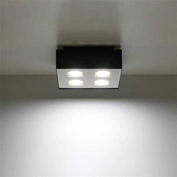 Grote foto plafondlamp mono 4 zwart 24x24x11cm 4x gu10 ip20 230 v ac huis en inrichting overige