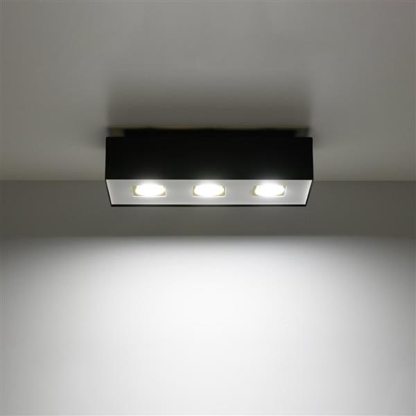 Grote foto plafondlamp mono 3 zwart 34x14x11cm 3x gu10 ip20 230 v ac huis en inrichting overige