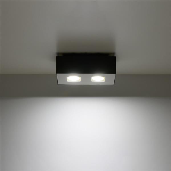 Grote foto plafondlamp mono 2 zwart 24x14x11cm 2x gu10 ip20 230 v ac huis en inrichting overige