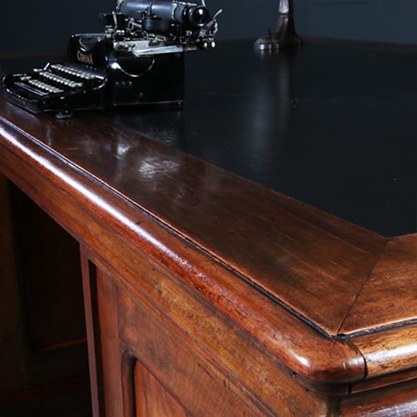 Grote foto zeer groot bureau plat noten met wildnoten en zwart ingelegd ca 1860 no.932620 antiek en kunst overige in antiek gebruiksvoorwerpen