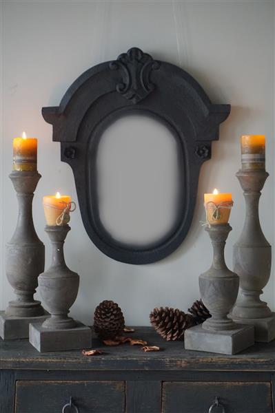 Grote foto houten spiegel bernstein mat zwart h70 x b60 cm huis en inrichting complete badkamers