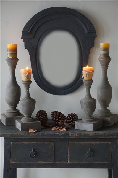 Grote foto houten spiegel verdi mat zwart h70 x b60 cm huis en inrichting complete badkamers