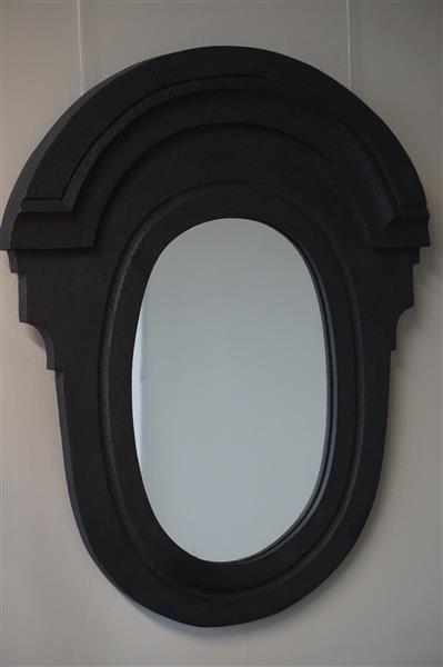 Grote foto houten spiegel verdi mat zwart h70 x b60 cm huis en inrichting complete badkamers