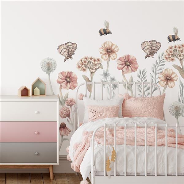 Grote foto muursticker wildflowers ii wildflowers ii kinderen en baby complete kinderkamers