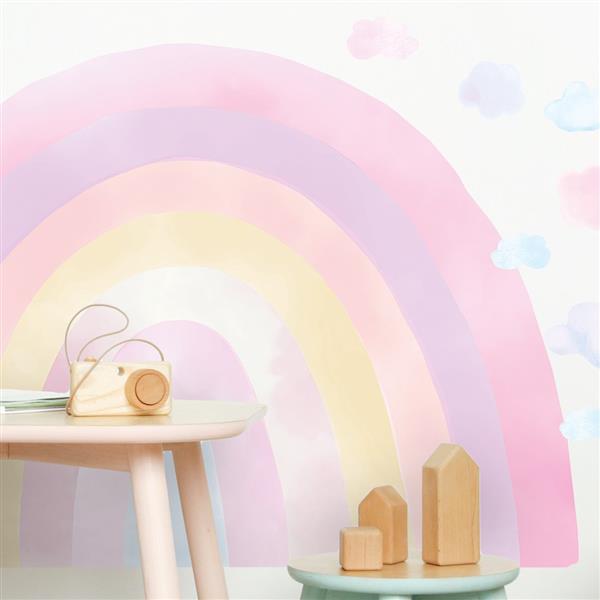 Grote foto muursticker rainbow pink pink kinderen en baby complete kinderkamers