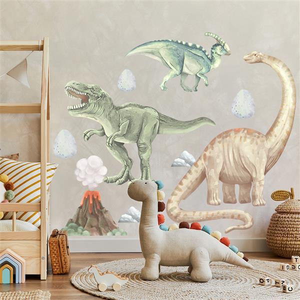 Grote foto muursticker dinosaurs i dinosaurs i kinderen en baby complete kinderkamers
