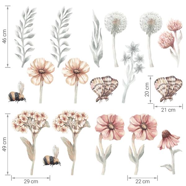 Grote foto muursticker wildflowers ii wildflowers ii kinderen en baby complete kinderkamers