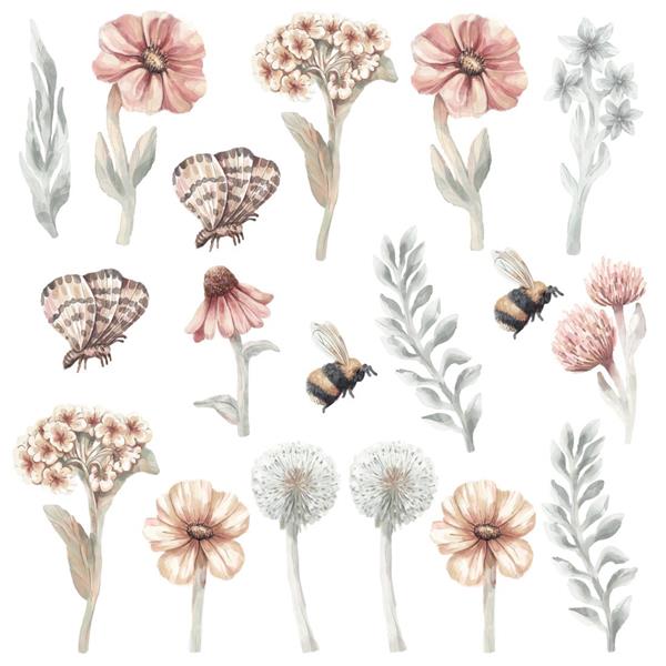 Grote foto muursticker wildflowers ii wildflowers ii kinderen en baby complete kinderkamers