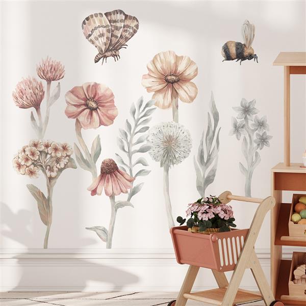 Grote foto muursticker wildflowers i wildflowers i kinderen en baby complete kinderkamers