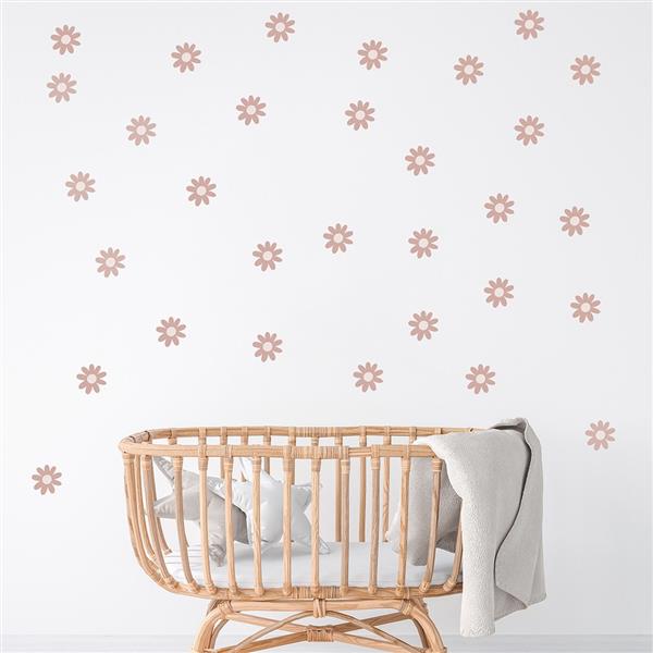 Grote foto muurstickers daisies iv pink daisies iv kinderen en baby complete kinderkamers