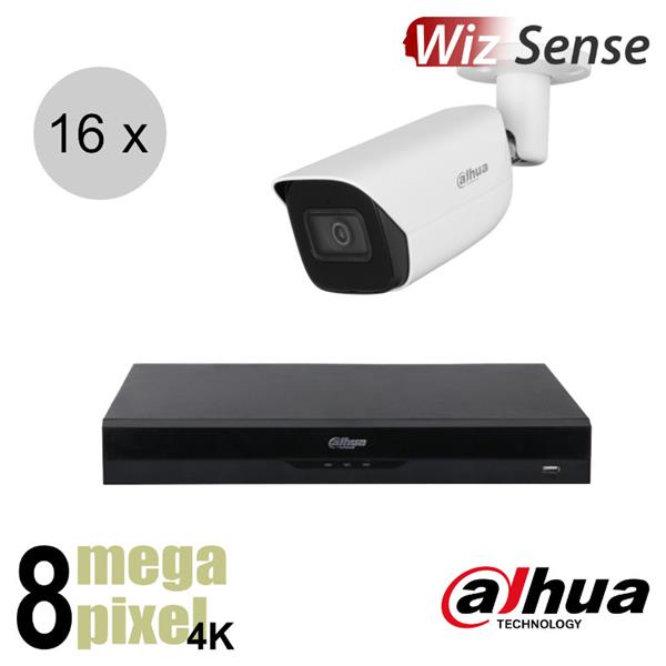 Grote foto dahua 4k ip cameraset wizsense 16 bullet camera starlight audio 2.8mm 30m ips168db1 audio tv en foto videobewakingsapparatuur