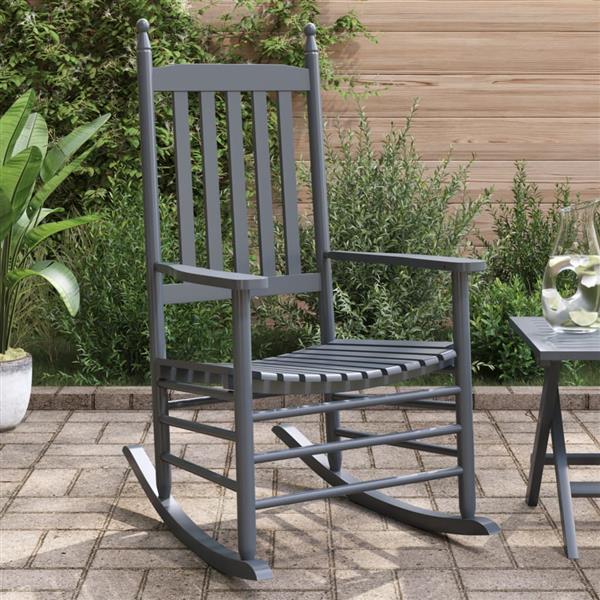 Grote foto vidaxl schommelstoelen met gebogen zitting 2 st populierenhout grijs tuin en terras tuinmeubelen