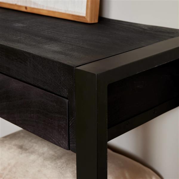 Grote foto zwarte sidetable britt black 120 cm huis en inrichting eettafels