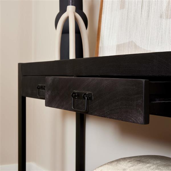 Grote foto zwarte sidetable britt black 120 cm huis en inrichting eettafels