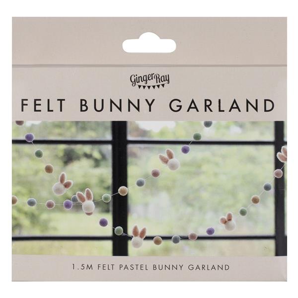 Grote foto hop hop hooray garland easter felt ball garland with bunnies verzamelen overige verzamelingen