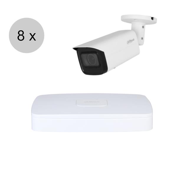 Grote foto dahua 4mp ip cameraset wizsense 8 bullet camera motorzoom starlight 60m ips84dbm1 audio tv en foto videobewakingsapparatuur