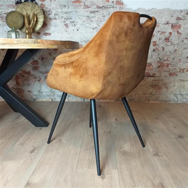 Grote foto eetkamerstoel anne cognac velvet huis en inrichting stoelen