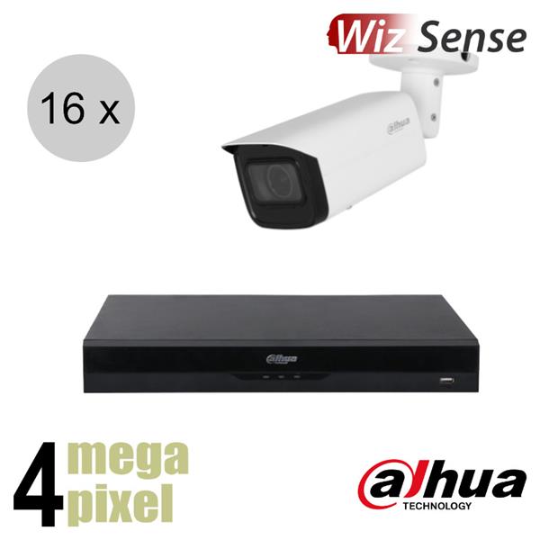 Grote foto dahua 4mp ip cameraset wizsense 16 bullet camera motorzoom starlight 60m ips164dbm1 audio tv en foto professionele video apparatuur