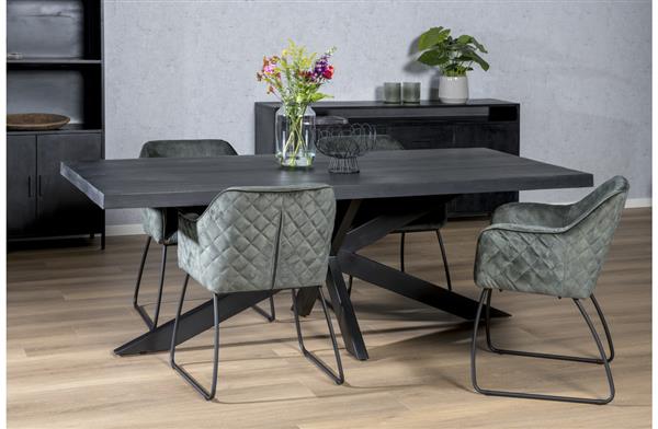 Grote foto zwarte eettafel kala spider 240 cm huis en inrichting eettafels