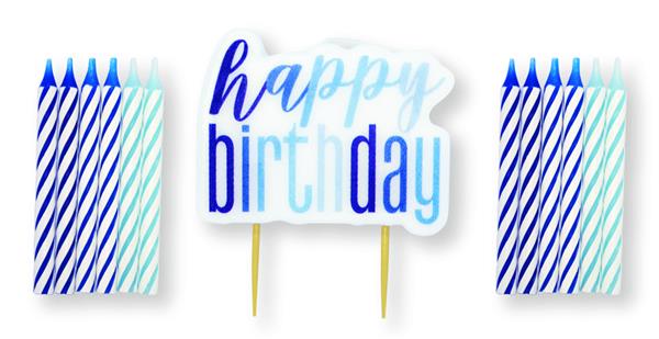 Grote foto happy birthday kaarsen blauw 13st verzamelen overige verzamelingen