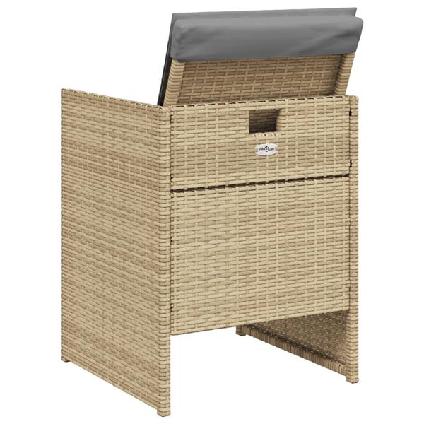 Grote foto vidaxl tuinstoelen 4 st met kussens poly rattan gemengd beige tuin en terras tuinmeubelen