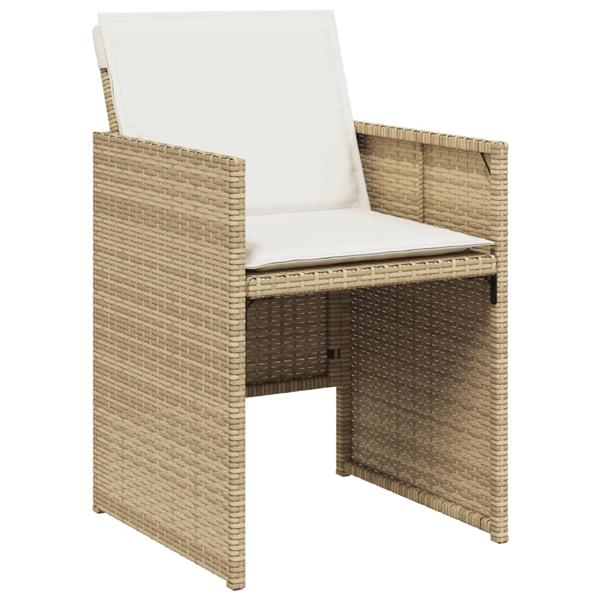 Grote foto vidaxl tuinstoelen 4 st met kussens poly rattan beige tuin en terras tuinmeubelen