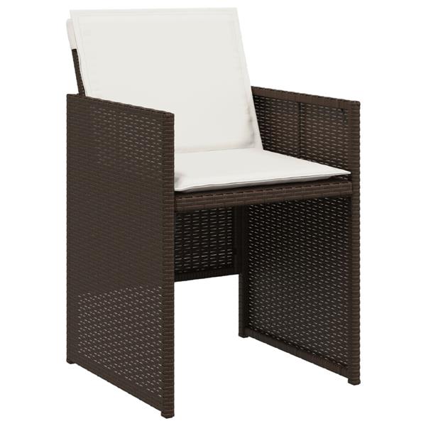 Grote foto vidaxl tuinstoelen 4 st met kussens poly rattan bruin tuin en terras tuinmeubelen