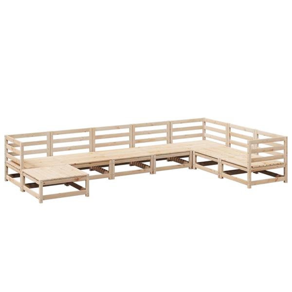 Grote foto vidaxl 8 delige loungeset massief grenenhout tuin en terras tuinmeubelen