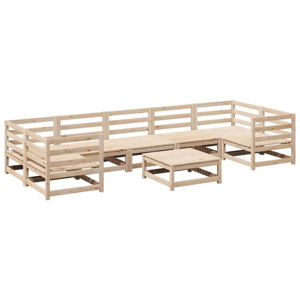 Grote foto vidaxl 8 delige loungeset massief grenenhout tuin en terras tuinmeubelen