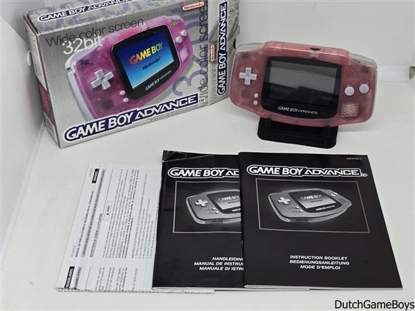 Grote foto gameboy advance console clear pink boxed spelcomputers games overige merken