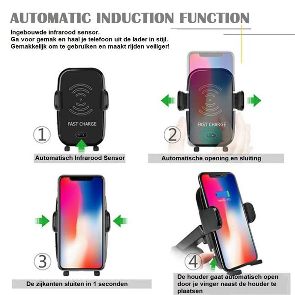 Grote foto drphone x10 architect ultimate carkit luxe draadloze autohouder set automatische infrarood slu telecommunicatie opladers en autoladers