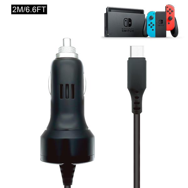 Grote foto drphone predatorx2 autolader 1.5 meter geschikt voor n switch usb type c kabel lader zwart telecommunicatie opladers en autoladers