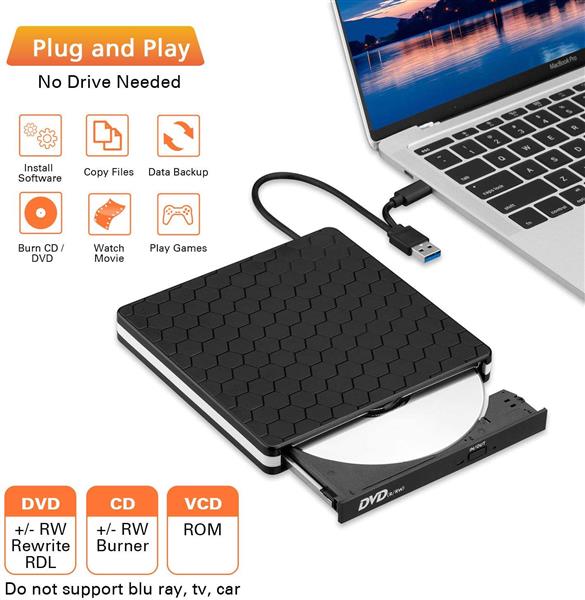 Grote foto drphone dw3 draagbaar externe cd dvd rw optische drive usb 3.0 type c brander rewriter computers en software overige computers en software